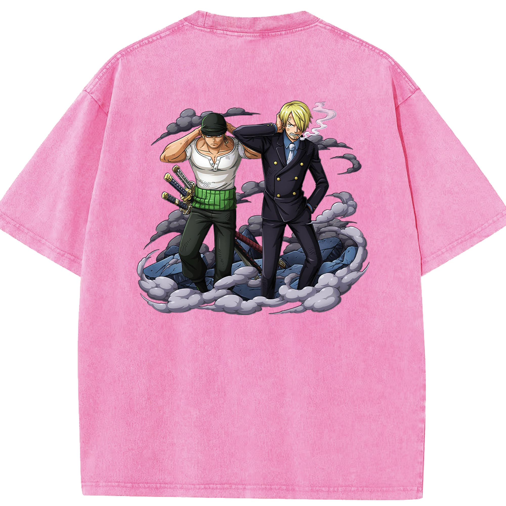 ワンピース サンジ ONE PIECE Sanji 綿100% ヴィンテージ風 半袖Tシャツ（背面プリント）